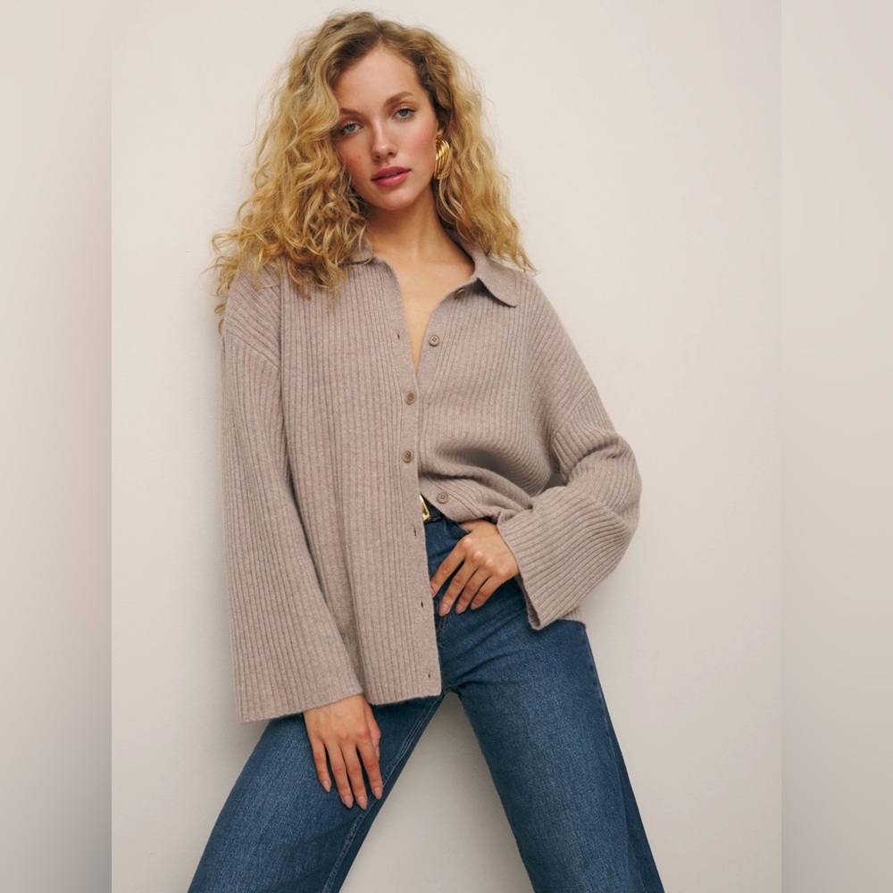 NWT Reformation Fantino Cashmere Collared Cardigan